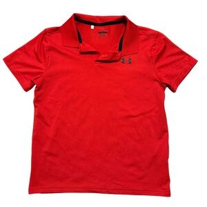 Under Armour Red Polo Shirt Casual Short Sleeve